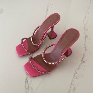 Amina muaddi pink heels.